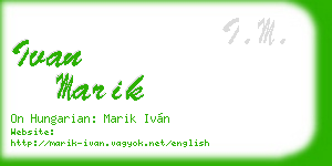 ivan marik business card